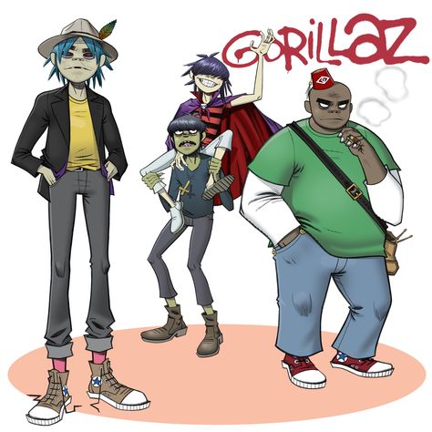 Gorillaz Art Style, Jamie Hewlett Art, Gorillaz Noodle, Cartoons Band, The Gorillaz, Russel Hobbs, Gorillaz Fan Art, Silly Monkey, Demon Days