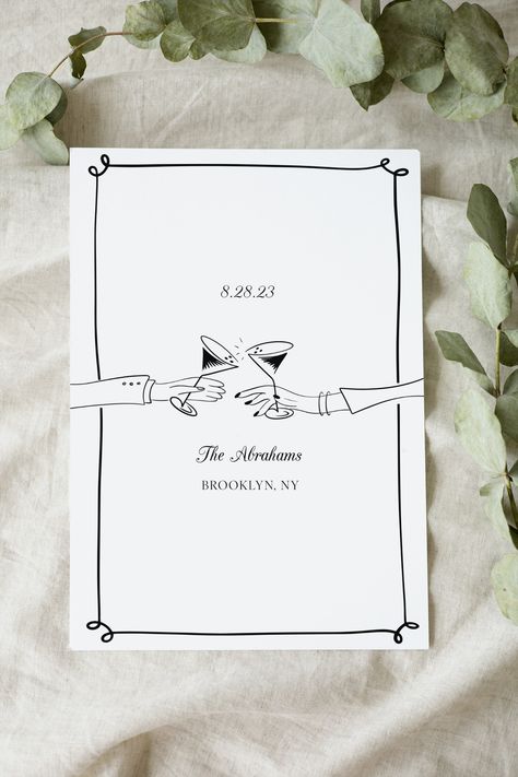 "This chic and fun save the date template features our own hand drawn sketch illustrations and modern fonts. Easily customize and edit the colors and text to suit your wedding colors. Plus alternative cocktail illustrations to choose from. TRY THE DEMO Try the Demo at Corjl, copy and paste link into your browser: https://www.corjl.com/d/2ODNJK Please note: Desktop editing is recommended! Mobile and Tablet editing is limited. WHAT YOU RECEIVE You will receive your templates in two sizes. If you h Sabe The Date, Wedding Graphics, Hand Drawn Wedding, Wedding Hands, Save The Date Template, Template Wedding, Save The Date Templates, Invitation Inspiration, Hand Drawn Illustration