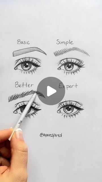 Cute Eyebrows Drawing, Drawing Of Eyebrows, How To Draw Perfect Eyebrows, Eyebrow Pencil Drawing, Tutorial On How To Draw Eyes, How To Draw Beautiful Eyes, How To Paint Eyebrows, How To Make Eyebrows Drawing, How To Sketch Eyebrows