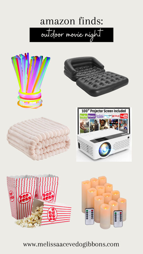 Transform your backyard into the ultimate outdoor movie haven with these essentials! 🌟🍿 From a cozy inflatable sofa to soft blankets, popcorn buckets, and a high-quality screen projector – make your outdoor movie night unforgettable. 🎬✨ Create lasting memories under the stars with family and friends. 🌌🛋️ #OutdoorMovieNight #BackyardFun #MovieNightEssentials #FamilyTime #HomeEntertainment Outdoor Movie And Fire Pit, Christmas Outdoor Movie Night, Movie Night Setup Indoor, Movie Night Outdoor Ideas, Movie Night Seating Ideas, Outdoor Movie Night Ideas Backyards, Outdoor Movie Seating Ideas, Family Movie Night Ideas Living Rooms, Movie Night Ideas Outdoor