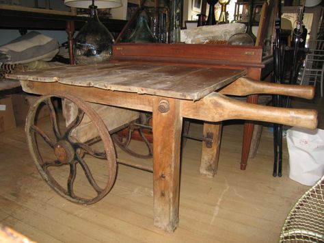 Wooden Cart On Wheels, Carts On Wheels, Vintage Carts, Flower Carts, Storage Building Plans, Flower Shop Display, Wood Cart, Farmers Market Display, Wooden Cart