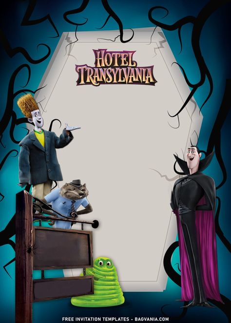 11+ Spooky Hotel Transylvania Birthday Invitation Templates | FREE Printable Birthday Invitation Templates - Bagvania Festa Hotel Transylvania, Hotel Transylvania Birthday, Scooby Doo Birthday Party, Free Printable Birthday Invitations, Hotel Logo, Disney Invitations, Birthday Disney, Free Invitation Templates, Hotel Transylvania