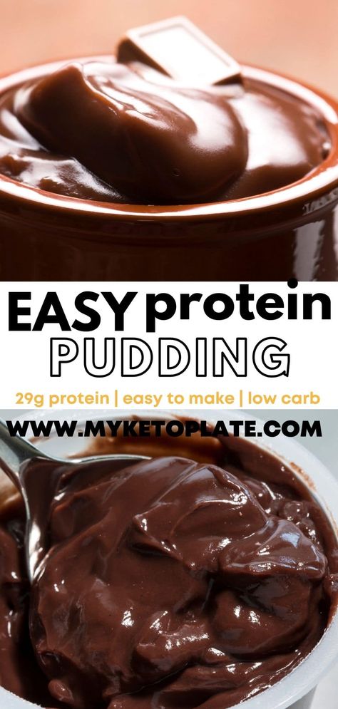 Protein Instant Pudding, How To Make Protein Pudding, High Protien Pudding, Homemade Protein Pudding, Pudding Mix And Protein Powder, Chocolate Protein Pudding Recipes, Easy Protein Pudding, Protein Low Calorie Dessert, High Protein Chocolate Pudding