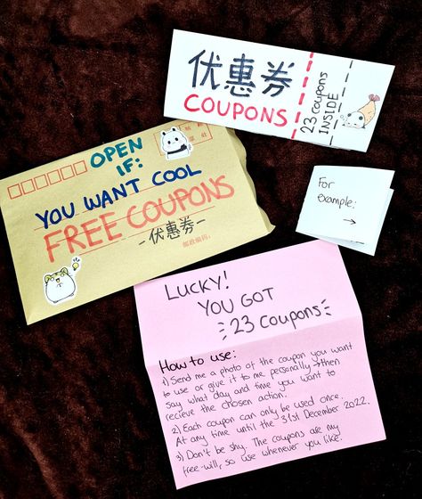 Open When Letters Open Now, Coupons For Best Friend Gift Ideas, Open When You Want To Open A Letter, Open When Bored Letter, Open When You Feel Romantic, Coupon For Friend, Open When Letters To Best Friend, Card Inserts Ideas, Best Friend Coupons Ideas