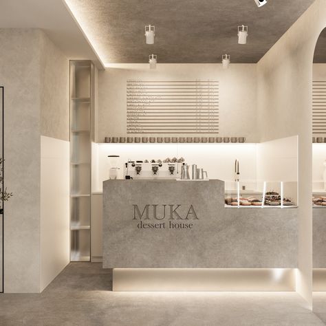 Minimal Shop Interior, Minimal Cafe Design Interiors, Cafe Store Design, Neutral Coffee Shop, Bar Coffee Design, Dessert Shop Interior, Modern Shop Interior, Minimal Cafe Interior, Coffee Store Design