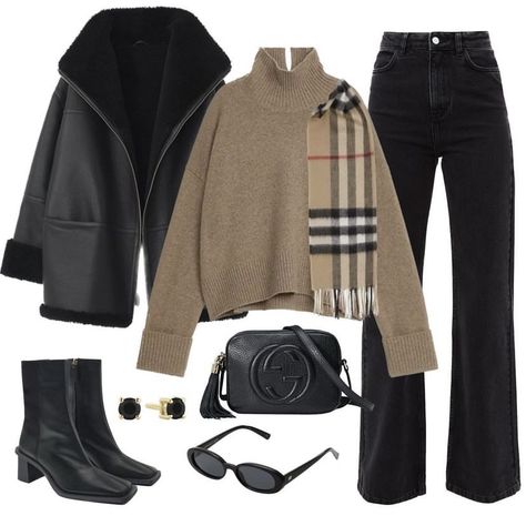 Outfit For November, Burberry Scarf Outfit, Toteme Sweater, Burberry Jeans, December Outfits, Looks Pinterest, Zara Gold, Winter Fashion Outfits Casual, Scarf Outfit