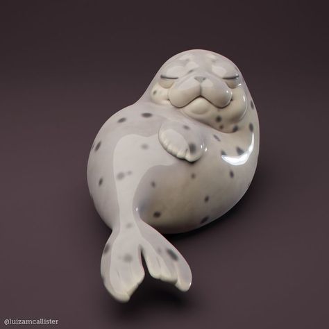 This lovely seal by Luiza McAllister is sure to make you smile. See more images of this digital 3D work Pottery Animals, Sculptures Céramiques, Voice Chat, Clay Animals, Ceramics Pottery Art, Ceramic Animals, Cute Clay, Ceramics Ideas Pottery, Sea Lion