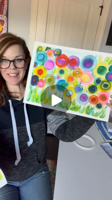 Andrea Nelson on Instagram: "This is awesome practice for watercolor! Paints are from @rebelunicorncrafts   #watercolorbasics #learnwatercolor #paintsomething #watercolortutorial #makesomething #alittlearteveryday" Andrea Nelson Art Watercolor, Simple Painting For Kids, Noah Crafts, Andrea Nelson Art, Pop Painting, Abstract Colorful Art, Kindergarten Spring, Glue Art, Watercolor Video