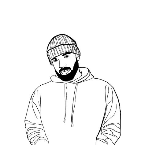 Drake minimalist lineart Drake Coloring Pages, Drake Painting Easy, Drake Drawing Easy, Drake Sketch, Drake Illustration, Drake Drawing, Illustration Outline, Tools Drawing, Handmade Thank You Cards