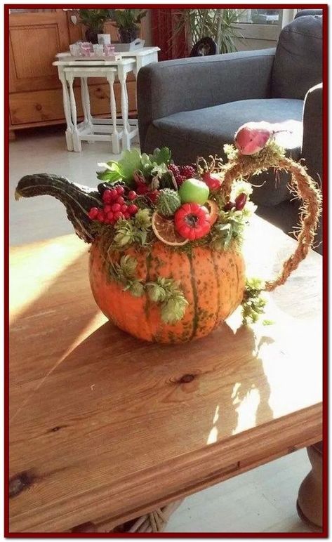 Pumpkin Decorating Diy, Fall Pumpkin Decor, Pumpkin Decorations, Fleurs Diy, Fabulous Diy, Fall Thanksgiving Decor, Fall Deco, Autumn Decorating, Farmhouse Fall Decor