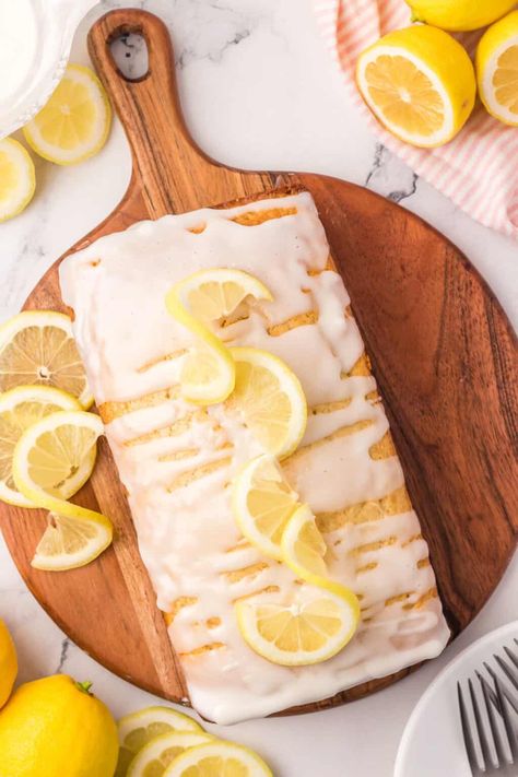 Vegan Lemon Loaf - Vegan Dessert Ideas Vegan Lemon Bread, Vegan Lemon Loaf Cake, Dairy Free Lemon Loaf, Vegan Lemon Desserts, Vegan Dessert Ideas, Vegan Lemon Loaf, Vanilla Loaf Cake, Raspberry Cupcake Recipes, Lemon Desserts Easy