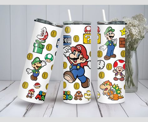 Mario Brothers Characters, Mario Sublimation, Mario Tumbler, Mario Brothers, Sublimation Tumbler, Tumbler Wrap Png, Design Png, Png Design, Mario Bros