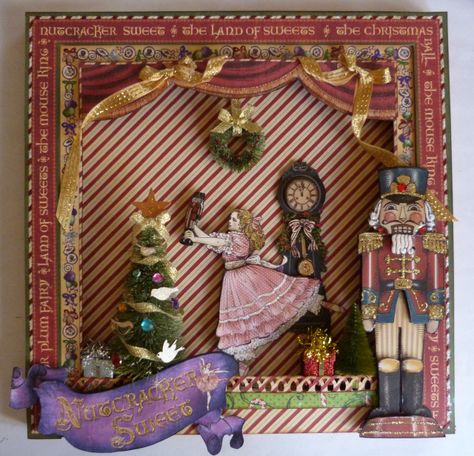 Nutcracker  Suite Shadowbox 001 Nutcracker Christmas Card, Christmas Artist, Nutcracker Sweet, Christmas Diorama, Christmas Shadow Boxes, Create A Blog, Christmas Apartment, Shadow Box Art, Nutcracker Ballet