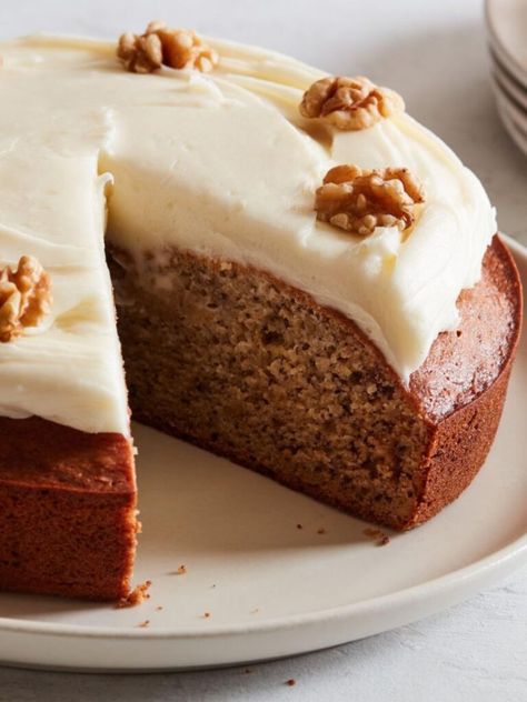 Ina Garten Banana Cake - Delish Sides Ina Garden Banana Bread, Using Ripe Bananas, Cake With Brown Butter Frosting, Ina Garden, Banana Desserts, Brown Butter Frosting, Cake Frosting Recipe, Banana Cake Recipe, Banana Dessert