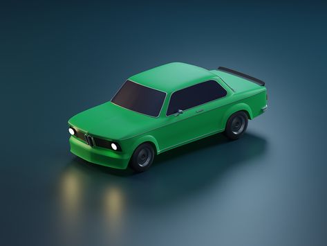 BMW 2002 Turbo - From my low-poly car series, crafted using reference images and blueprints, each model represents the unique character of its real-world counterpart. Feel free to check my Dribbble for the complete set Chef Movie, Low Poly Car, Car Low, Poly Art, Bmw 2002, Low Poly Art, Car Inspiration, Reference Images, Low Poly