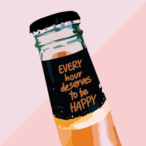 Quotes About Alcohol, Artist Digital Art, Beer Bottle Art, Aesthetic Happy, Art Cocktail, Shot Book, Beer Stickers, Alcohol Quotes, Life Quotes Inspirational Motivation