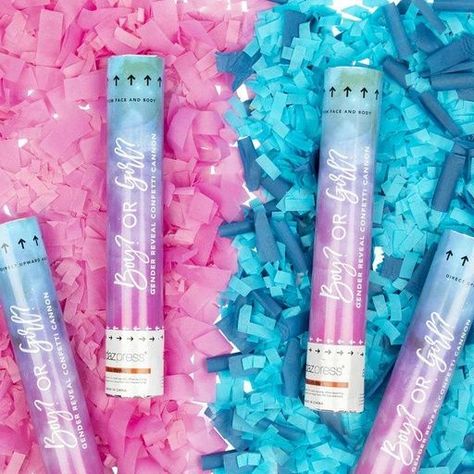 Baby Gender Reveal Confetti Cannons with 6 Blue or 6 Pink Confetti - Compress Air Popper Confetti Cannon Gender Reveal, Gender Reveal Poppers, It Is A Boy, Gender Reveal Confetti, Air Popper, Gender Reveal Box, Confetti Cannon, Confetti Gender Reveal, Pregnancy Gender Reveal