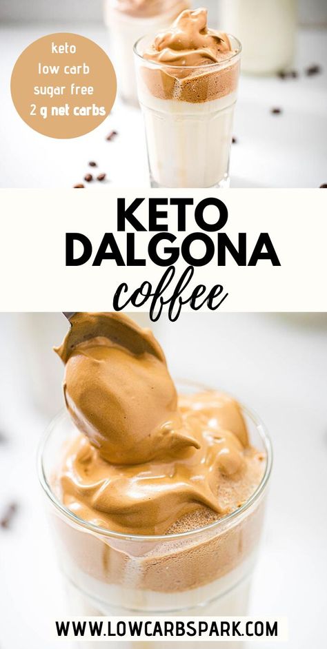 Keto Dalgona Coffee, Healthy Dalgona Coffee, Keto Dalgona Coffee Recipes, Keto Whipped Coffee, Keto Coffee Recipes At Home, Low Carb Coffee Drinks At Home, Instant Coffee Whip, Keto Coffee Smoothie, Cream Coffee Recipe