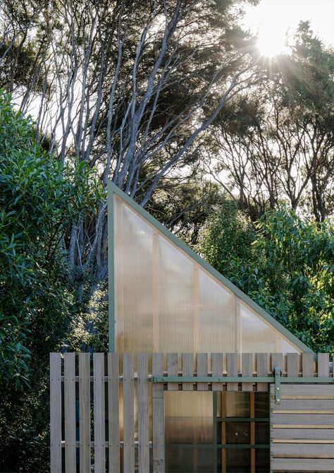 Akaroa New Zealand, New Zealand Architecture, Timber Planks, Laminated Veneer Lumber, Shed Construction, Timber Screens, Timber Slats, Light Sculpture, Tree Line