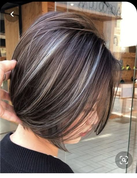 Brown Hair With Silver Highlights, Grey Hair Transformation, Silver Highlights, Dark Hair With Highlights, Brown Hair With Blonde Highlights, Transition To Gray Hair, Blending Gray Hair, Gray Hair Highlights, Brown Blonde Hair