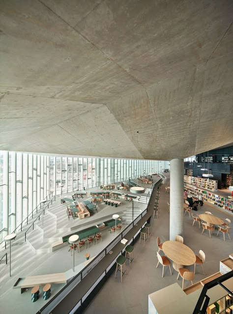 Deichman Library Oslo, Public Library Design, Rooftop Restaurant Design, Library Project, Library Cafe, Australia Landscape, Innovative Architecture, Modern Library, Folder Design