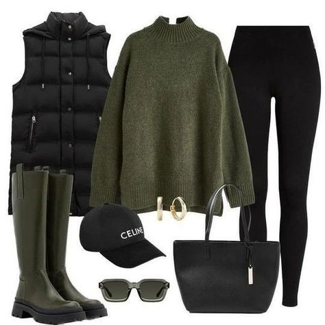 Green Zara Boots Outfit, Zara Winter 2023, Androgyny Fashion Women, Green Sweater Outfit Women, Celine Cap Outfit, Comfortable Outfits Winter, Autumn Outfits Green, Green Boots Outfit Winter, Zara Outfit 2023 Autumn