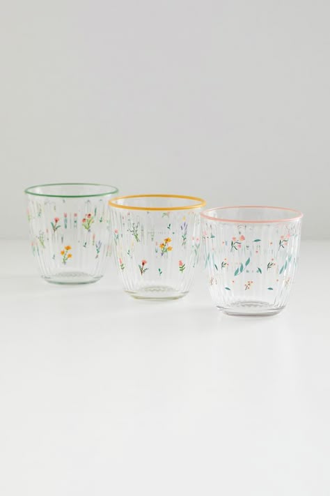 Botanical Short Juice Glass Colorful Glassware, Dc Apartment, Kitchen Wear, Apartment Needs, Botanical Motifs, Australia Clothes, Juice Glass, Pinterest Contest, Anthropologie Home