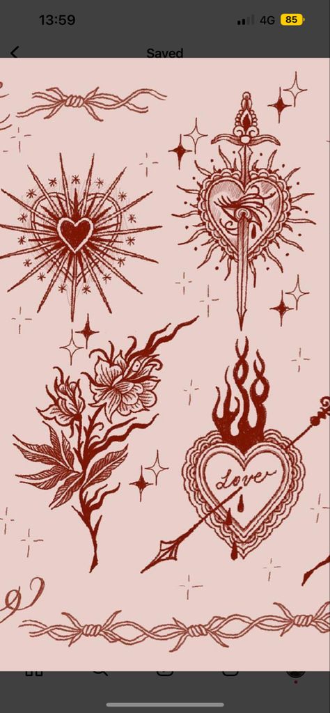 Small Illustration Tattoo, Matching Ethereal Tattoos, Vampy Tattoo Ideas, Sacred Heart Shoulder Tattoo, Decorative Heart Tattoo, Tattoo Ideas Ethereal, Ethereal Woman Tattoo, 1920s Inspired Tattoos, Dark Ethereal Tattoo