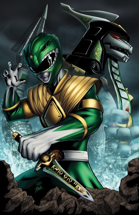 Green Ranger, Power Rangers Green Ranger Art, Rangers Tattoo, Power Rangers Tattoo, Power Rangers Helmet, Green Power Ranger, Power Rangers Comic, Power Rangers Megazord, Saban's Power Rangers, Power Rangers Cosplay