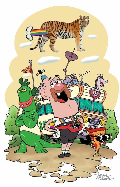 Tio Grampa, Giant Realistic Flying Tiger, Uncle Grandpa Cartoon, Clarence Cartoon Network, Clown Paintings, Uncle Grandpa, Cute Laptop Wallpaper, Kid N Teenagers, Old Shows