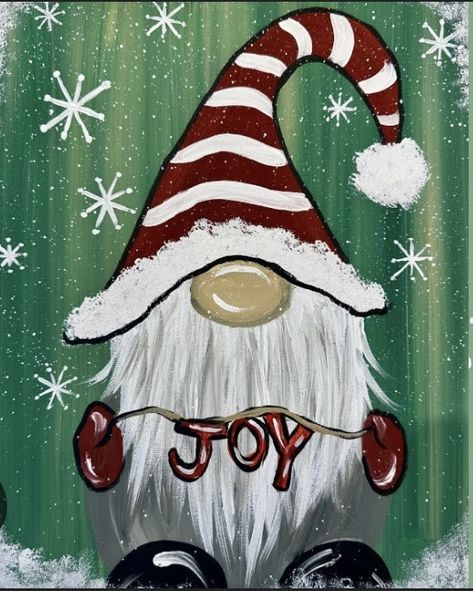 Diy Christmas Canvas, Gnome Paint, Christmas Canvas Art, Christmas Paintings On Canvas, Country Christmas Decorations, Holiday Painting, Winter Painting, Christmas Signs Wood, Christmas Canvas