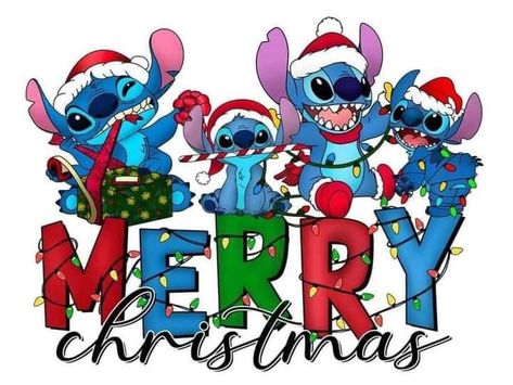 Merry Christmas Stitch, Stitch Clipart, Disney Characters Christmas, Stitch Drawings, Disney Merry Christmas, Stitch Png, Christmas Stitch, Lights Png, Santa Merry Christmas