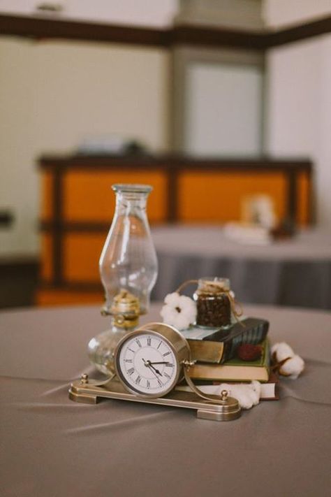 Clock/lantern/book centerpieces for a winter wedding. Wall Clock Decor Ideas, Steampunk Bedroom, Clock Decor Ideas, Silver Wall Clock, Wall Clock Decor, Book Centerpieces, Wall Clock Wood, Wall Clock Black, Wall Clock Digital