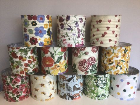 Upcycle Cans, Painted Tin Cans, Decoupage Glass, Words Love, Tin Cans, Pot Plant, Early Christmas Shopping, Emma Bridgewater, Tin Can