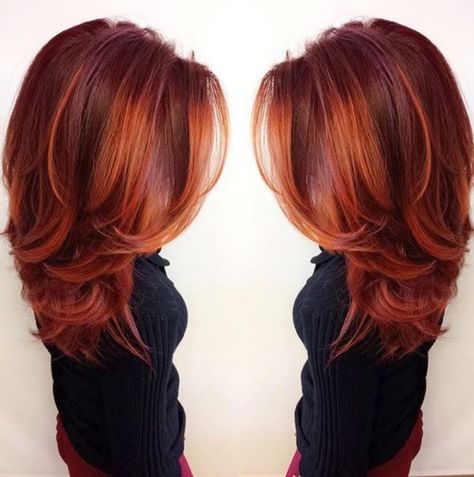 Red copper Red Balayage Hair, Red Ombre Hair, Glossy Hair, Ombre Hair Color, Auburn Hair, Relaxed Hair, Red Hair Color, Hair Color Balayage, Ombre Hair