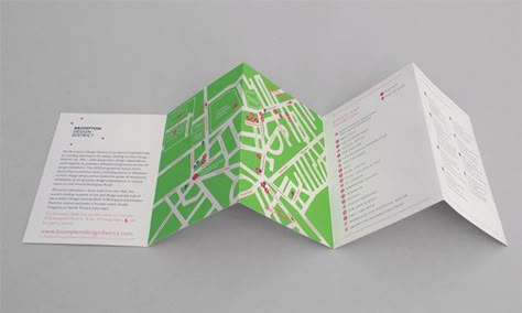 A map highlighting key locations and events within the Brompton Design District in west London, for the London Design Festival. For Irving & Co. Hotel Map Design, Map Brochures, Bel Art, London Design Festival, Leaflet Design, Booklet Design, Brochure Layout, Design Festival, Design District