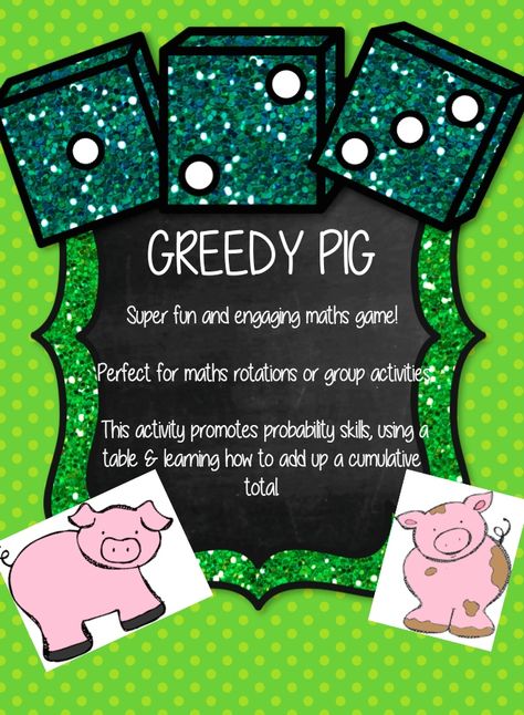 Greedy pig is a super fun and engaging maths game. Great for the older kids! Cc Essentials, Math Rotations, Georgia Rose, Primary Maths, Numeracy, Math Games, Teacher Store, Teachers Pay Teachers, Educational Resources