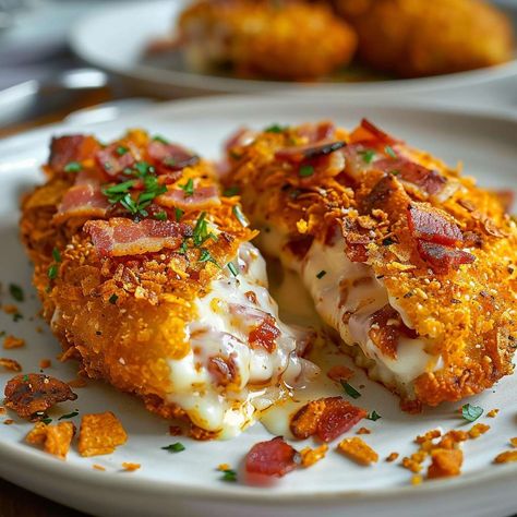 Food To Make Recipes, Doritos Stuffed Chicken, Delicious Recipes For Dinner Main Dishes, Cream Cheese And Bacon Stuffed Chicken, Cream Cheese And Bacon Stuffed Doritos Chicken Recipe, Yummy Food Recipes Dinner Easy, Chicken And Bacon Recipes, Stuffed Doritos, Food To Make For Dinner