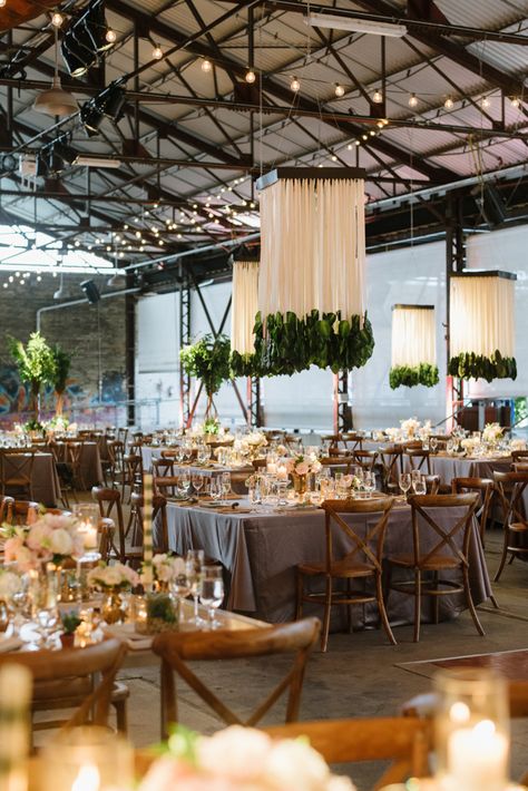 Hanging Chandelier Wedding, Wedding Reception Stage, Juayua, Romantic Barn Wedding, Evergreen Wedding, Reception Stage, Hanging Wedding Decorations, Reception Backdrop, Romantic Wedding Receptions