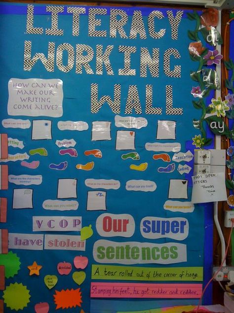 Classroom Displays Ks2, Literacy Working Wall, Working Wall Display, English Display, Literacy Classroom, Literacy Display, Literacy Week, Classroom Arrangement, Working Wall