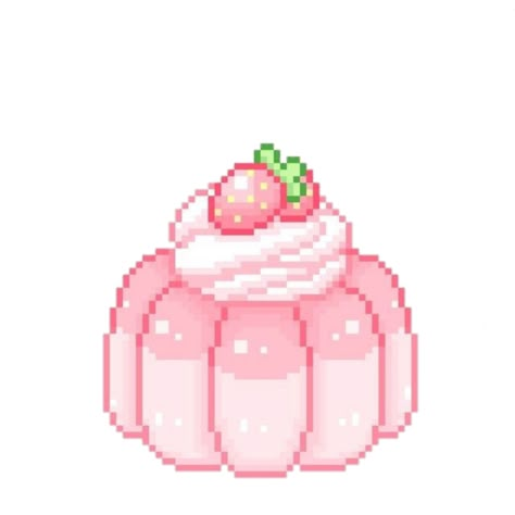 Pixel Art, Cupcake, Pink, White, Art