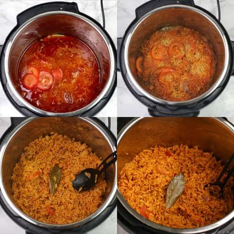 African Instant Pot Recipes, Instant Pot Nigerian Recipes, Instant Pot Jollof Rice, Senegalese Jollof Rice Recipe, Senegalese Jollof Rice, Easy Jollof Rice Recipe, Joloff Rice Recipe, Freekah Recipes, Kwanzaa Recipes