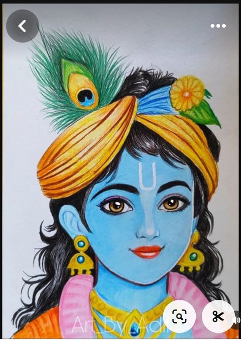 Krishna Colour Pencil Drawing, Krishna Easy Painting, Krishna Rangoli Design, Peacock Drawing Simple, Krishna Painting Easy, Radha Drawing, Disney Princess Paintings, Round Mehndi, Scenery Drawing For Kids