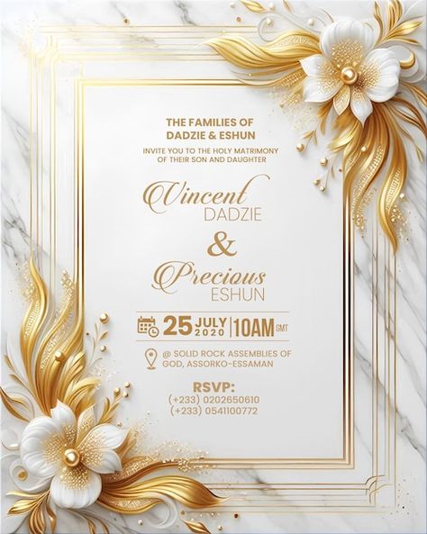 White Wedding Invitation Cards, White And Gold Wedding Invitations, Free Invitation Cards, Wedding Graphic Design, Digital Wedding Invitations Templates, Free Wedding Cards, Emerald Green And Gold, Elegant Wedding Invitation Card, Wedding Invitation Card Design