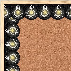 60 Pcs Light Bulb Bulletin Board Borders Teaching Lightbulb Bulletin Board Trim Border Stickers Fun Chalkboard Decorations Teacher Student Use for School Classroom Decor, 60 ft Light Bulb Bulletin Board, Borders For Board, School Classroom Decor, Bulletin Borders, Bulletin Boards Classroom Decor, Chalkboard Decor, Bulletin Board Borders, Stick Figure Drawing, Classroom Bulletin Boards