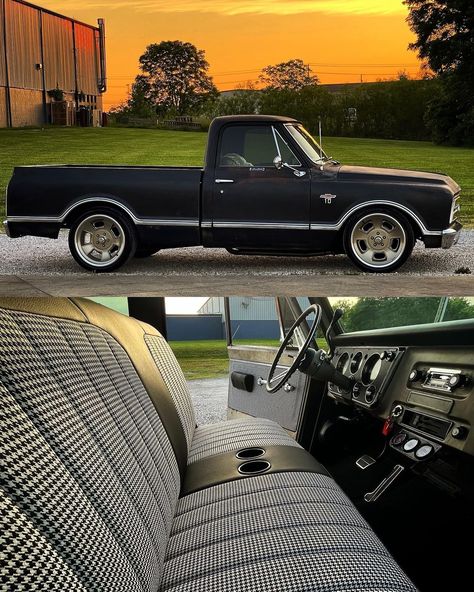 “Sleeping On the Blacktop” 🎱🚦 Wicked 1967 with the Big Back Window Option and a Bad Attitude! Super Solid Shortbed, New Built Rowdy Cammed 350! New Metal Bed Floor and Wheel Tubs. New 20” Wheels and Tires. Clean New Houndstooth Interior! ~FREE Delivery! ~We Handle It All! FINANCING AVAILABLE with Just 10% Down! (w/ Qualifying Credit) Call/Text: 606-776-2886 Email: HotRodDirty@yahoo.com SHOP: www.HotRodDirty.com #c10 #1972 #actruck #cheyennesuper #6772chevytrucks #67_72 #67_72chevyt... Sleeping On The Blacktop, Houndstooth Interior, 1967 C10, 20 Wheels, Bed Floor, Bad Attitude, Metal Bed, New Metal, Wheels And Tires