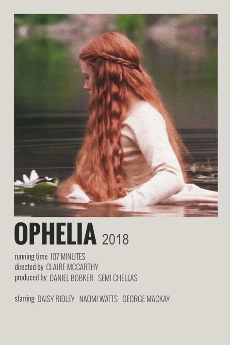 Daisies Movie Poster, Ophelia Movie Poster, Movie Recommendations Poster, Aesthetic Movies Posters, Ophelia Movie Aesthetic, Ethereal Movies, Ophelia Book, Daisy Ridley Ophelia, Old Money Movies