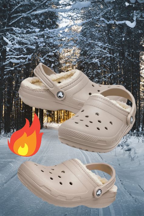 Fur aligned crocs made for the winter keeping ur feet warm for winter like slippers but made for outside. Perfect for if you love crocs but want to keep your feet warm these are the ones for you! Winter Crocs, Classic Kids, Unisex Shoes, If You Love, Strap Heels, The Winter, Warm Winter, Are You The One, Clogs