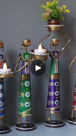 Trending Crafts, Rajasthani Art, African Dolls, Diwali Decoration, Best Out Of Waste, Candle Inspiration, Instagram Diy, Diwali Decorations, My Youtube Channel