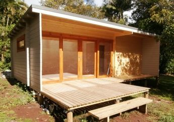 6x4 cabin $15k not installed. Cabin Life - Affordable Housing Custom Java Cabin - Cubby House 2016 Diy Cabins, Eco House Design, Timber Cabin, Portable Cabins, Diy Cabin, Wooden Cabin, Backyard Studio, Casa Container, Portable House